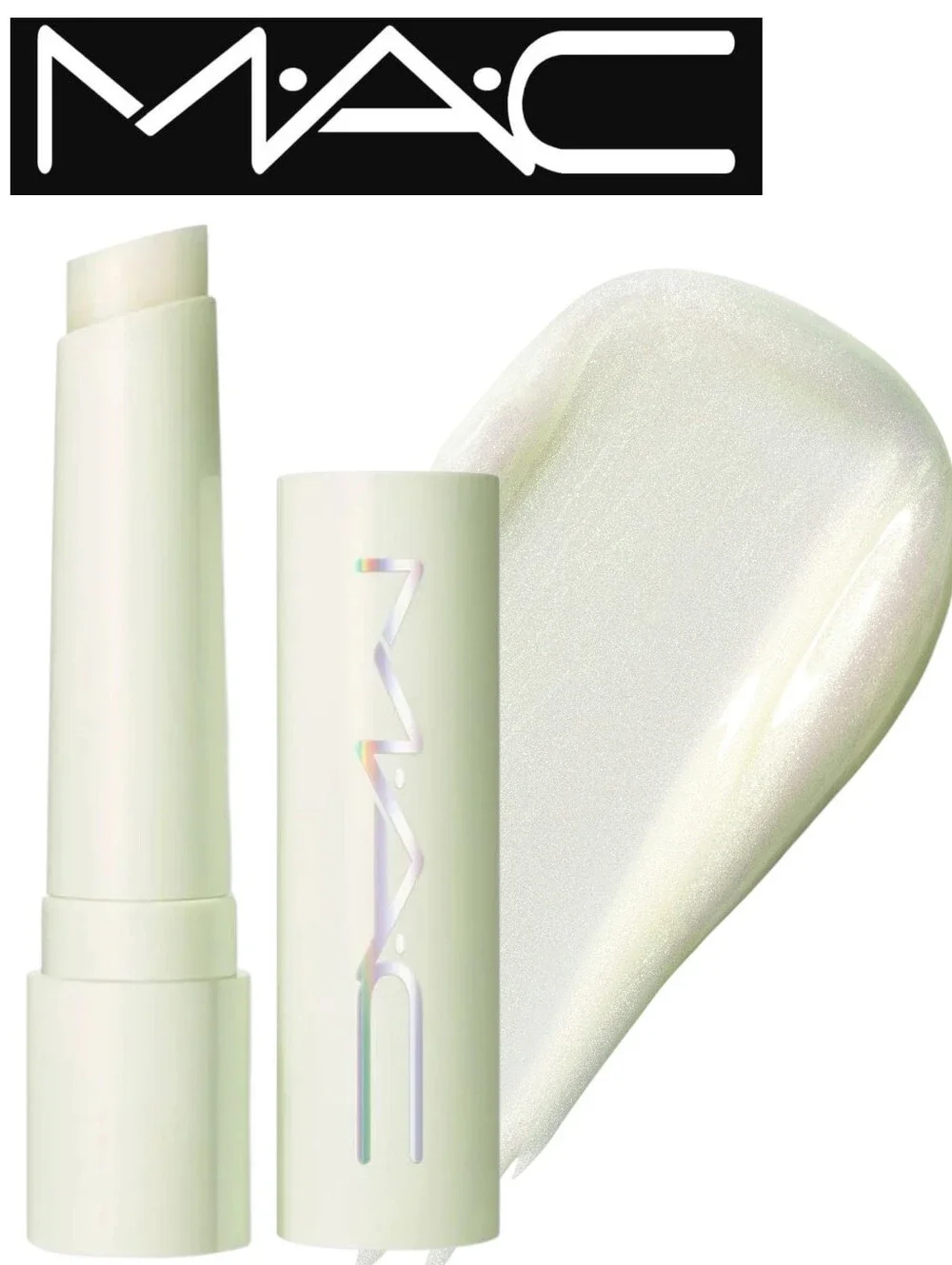 MAC Squirt Sparks Irridescent Plumping Lip Balm - Pearlescent Green Gold Shimmer